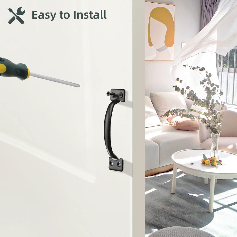 HOME MASTER HARDWARE 25 Pack 5-3/4 inch Gate Pull Handle Fence Door Handle Cabinet Pulls with Screws for Outdoor Kitchen Cabinets Closet Interior Drawer Black - Image 4